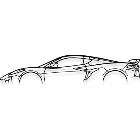 DECORACIÓN DE PARED DE METAL - CORVETTE C8 Z06 - Decoración de pared de acero - 100CM