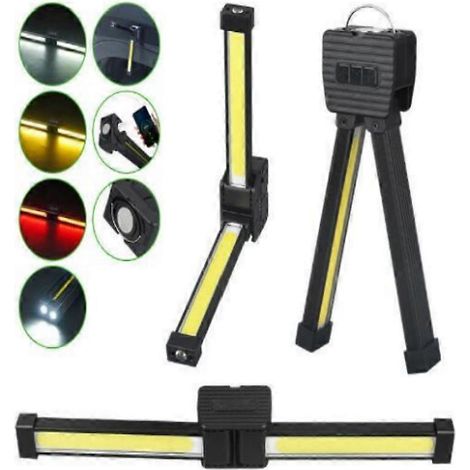 Lampe de gym pour la pose, 7 niveaux de luminosité, lampe torche LED magnétique portable avec crochet de suspension, lampe de travail rechargeable USB. (1/5)