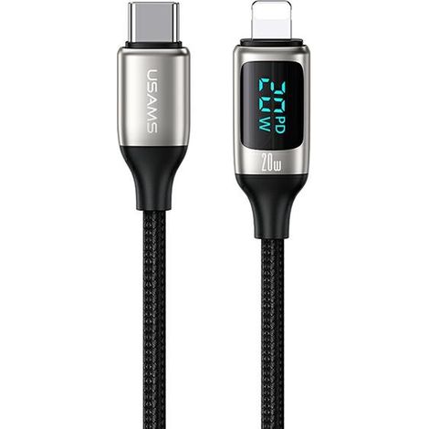 Cable USB-C a Lightning USAMS de 1,2 m con Power Delivery de 20 W y carga rápida (blanco)
