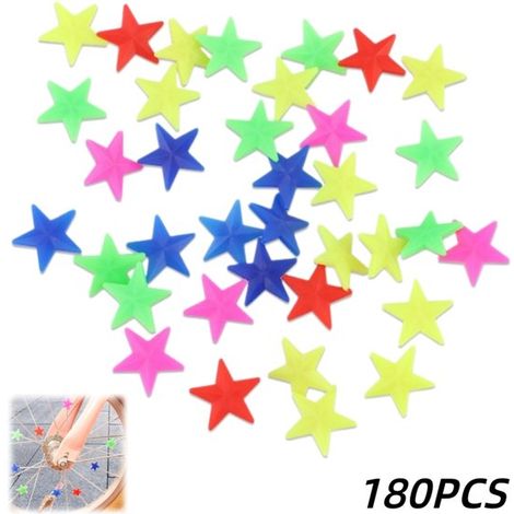 180 piezas, Cuentas para bicicleta, Decoraciones para llantas, Bicicletas de montaña, Se adapta a radios con un diámetro de 2 mm, 19 mm (1/5)