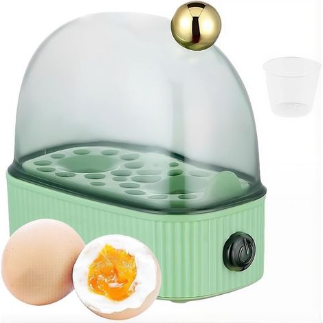Cocedor de huevos eléctrico, Cocción rápida de huevos, Función de apagado automático, Capacidad para 2 huevos, Verde (1/5)