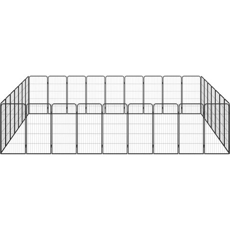 Maison Exclusive - Box Cani 32 Pannelli Nero 50x100 cm Acciaio Verniciato Polvere