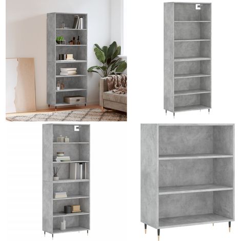 Highboard Betongrau 69,5x32,5x180 cm Holzwerkstoff - Sideboard - Hochschrank - Wohnzimmermöbel - Betonoptik - Grau - Home & Living (1/5)