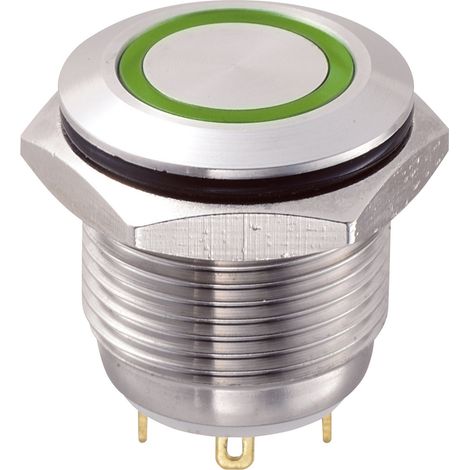 TRU COMPONENTS 701880 GQ16F-10E/J/G/12V Vandalismusgeschützter Drucktaster 48 V/DC 2 A 1 x Aus/(Ein) (1/2)