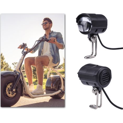 Phare de vélo LED 36-60V étanche avec klaxon, lumière avant durable pour cyclisme (1/5)