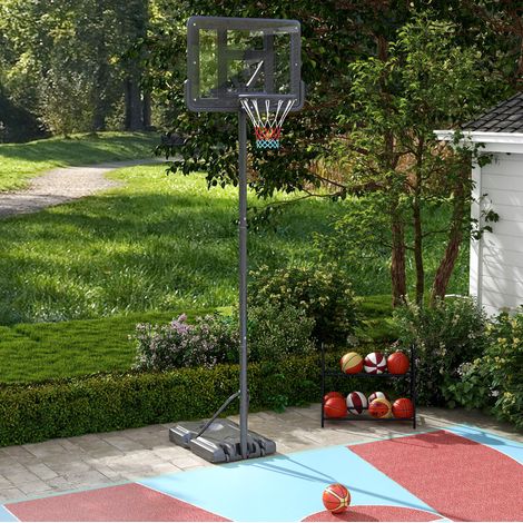 2-in-1 verstellbarer Basketballkorb 230–305 cm, Rollsockel, schwarz HAVRYA (1/5)