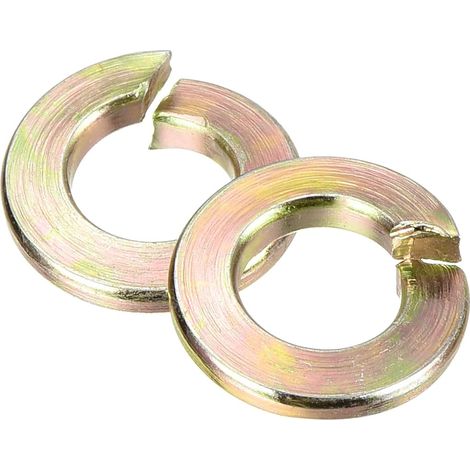 Rondelle Grower 1/4", 100Pcs Rondelles Grower En Acier Au Carbone Rondelles À Fente Métalliques Pour Boulons Vis Machines (1/5)