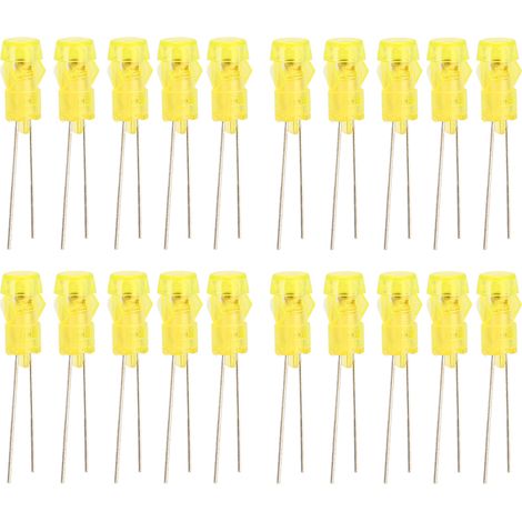 Lot de 20 diodes LED 3mm DIY jaunes pour projets scientifiques et expériences lumineuses. (1/5)