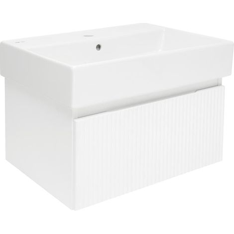 Swiss Aqua Technologies Badezimmermöbel mit Waschbecken SAT Evolution 58x30x44,8 cm Mattweiss (SATEVO60WMU2)