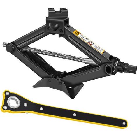 Crick per auto ergonomico, chiave a cricchetto inclusa, sollevamento facile, compatibile con la maggior parte dei veicoli.