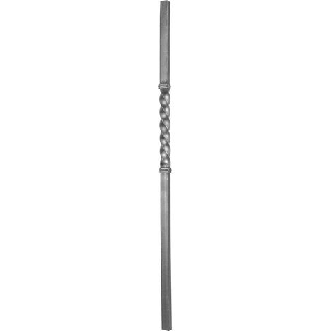 IAM DESIGN Zierstab 1200mm 30x30mm zum Anschweißen, Stahlstange passend zu Handlauf Treppengeländer, SchmiedeStahl mittig gedreht (1/5)