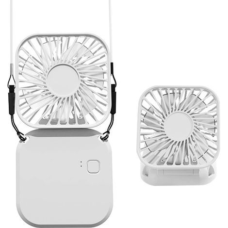 Mini ventilador de escritorio, ventilador de cuello plegable con cable, ventilador plegable con batería recargable USB para el hogar, la oficina, la escuela y los viajes (blanco) (1/5)