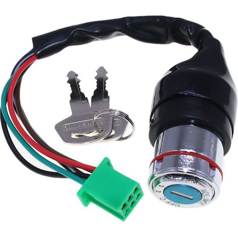 Accessories for anti-theft devices on motorcycles and off-road vehicles, ignition switch, 6-wire, 6-position starter switch, ignition key (1/4)