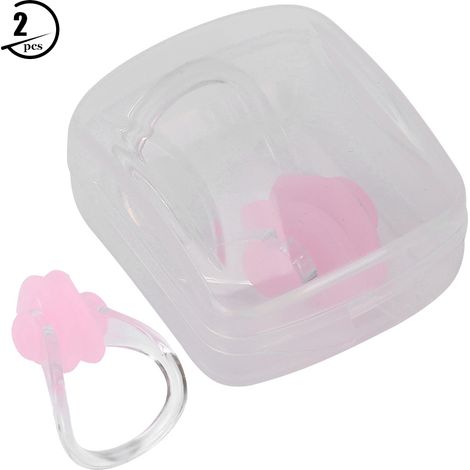 Pince Nez de Natation Étanche en Silicone d'Entraînement Sportif (Rose) (1/5)