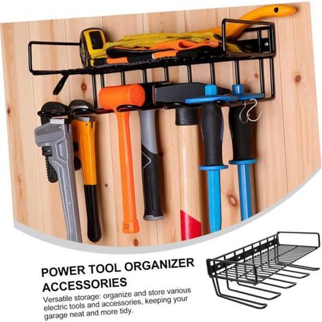 Support Mural - Pour Outils Electriques - Atelier Garage Industriel - Charge Maximale 20 Kg - Acier Galvanise - Dimensions 60 x 40 x 15 Cm - 1 Unite (1/5)