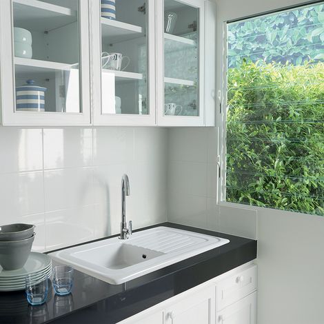 Lavello da incasso in ceramica 90x50 cm - Bianco (1/4)