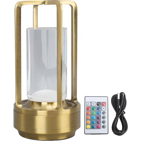 Ortviai Lampe de bureau sans fil en cristal dorée – 16 températures de couleur, télécommande et commande tactile RGB (1/5)