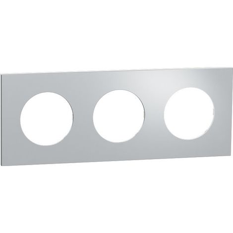 Plaque Odace Aluminium Métal support blanc 3 postes (S914706)