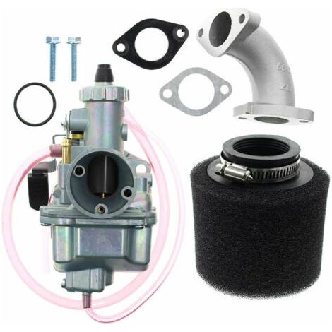 QORVA-Kit de carburateur VM22 26 mm pour tuyau d'admission Mikuni Dirt Bike 110 cc 125 cc 140 cc Lifan YX, modèle : argent (1/4)