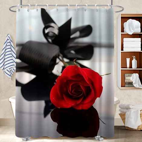 Rideau polyester pour douche 180x180 poids lesté bâche polyester douche pour solution pour angle difficile (1/5)