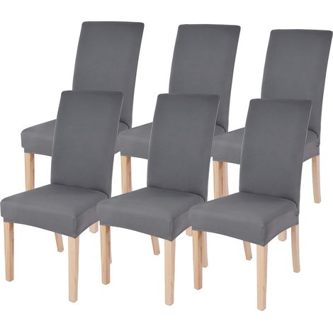 Lot de 6 housses de chaise amovibles et lavables, protection de siège extensible