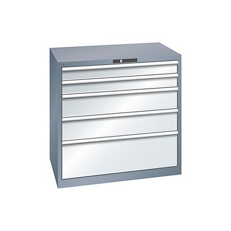 Cajonera con 5 cajones  A x P x H 1023 x 725 x 1000 mm  gris
