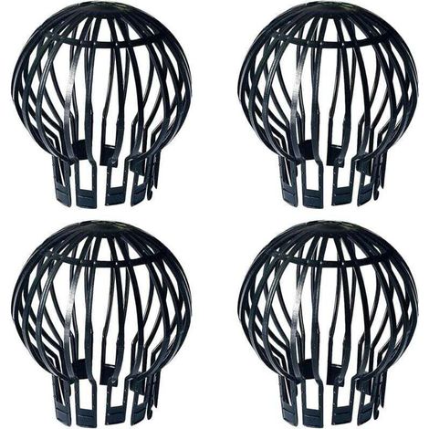 SABIR filtres à gouttière, 4 pièces , protege gouttiere, Fabriqué en plastique, durable, antirouille, drainage lisse, adapté pour gouttière, drainage de toit (noir, 5,7 x 4,9 x 1,7 pouce) (1/4)