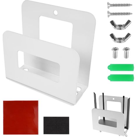 Support mural pour boîtier réseau, idéal pour le salon et la chambre  Support pour boîtier réseau, installation sans perçage, compatible avec les routeurs, les boîtiers de routeurs Wi-Fi, les prises é (1/5)