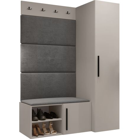 Conjunto para recibidor Nitos II, Manila 16, 191x124x50cm, Aglomerado laminado, Tapiz, Montada en la pared, Colocada
