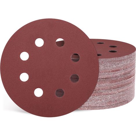 110 Pcs Disque À Poncer 125 mm Grain 400 Papier De Verre Rouge (1/5)