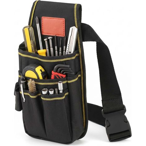 Ceinture porte outil, équipé de ceinture, Sac de ceinture en tissu oxford, Sac à Outils électricien, Einture porte outils, Ceinture à outils multi-poches, adapté aux électriciens, techniciens (1/5)