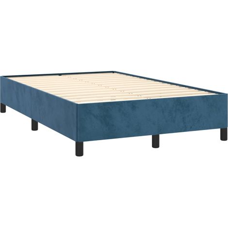 vidaXL Cadre de lit sans matelas bleu foncé 120x190 cm velours (1/5)