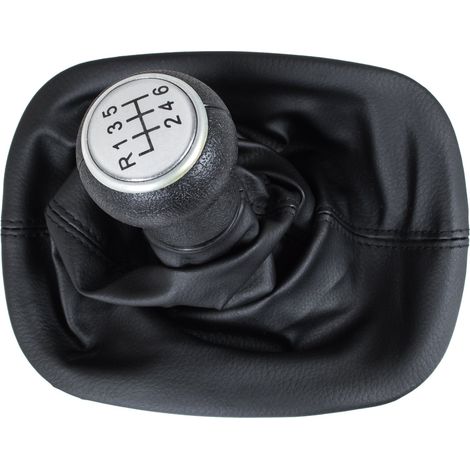Pomo de palanca de cambios plateado para VW Passat B5 96-00 + funda con marco, 6 velocidades (1/5)