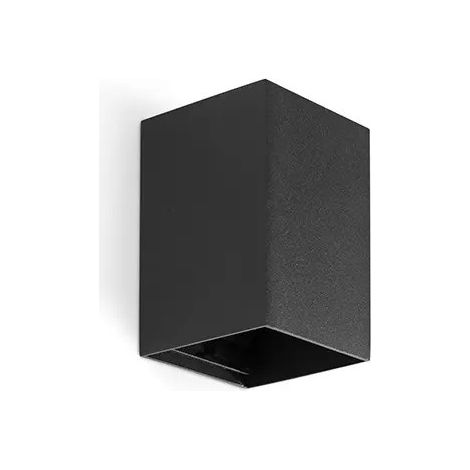 Lampada da parete LUNE quadrata liscia nera con interruttore 40531 (1/4)