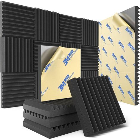 Lot de 12 Panneaux Acoustiques en Mousse – Isolation Phonique Haute Densité 30x30x5 cm Studio (1/5)