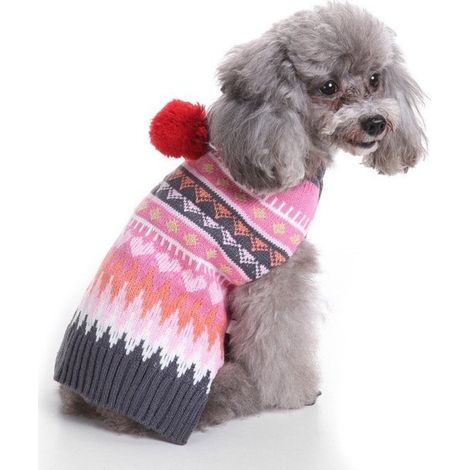 Maglioncino per cani, autunno/inverno, maglione a collo alto lavorato a maglia per cani di piccola taglia, abbigliamento caldo e confortevole per cani. Rosa, taglia S (1/3)