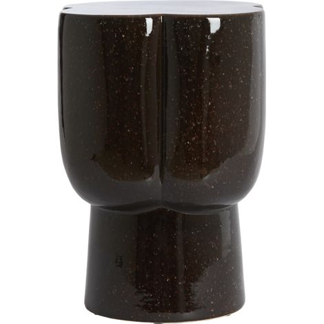 Tavolino laterale in ceramica marrone scuro Light & Living JUNTO