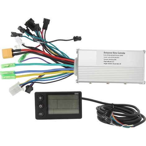 Kit de conversion vélo électrique 36V 48V 60V 500W 28A contrôleur sans balais 3 modes + écran LCD 866 (1/5)