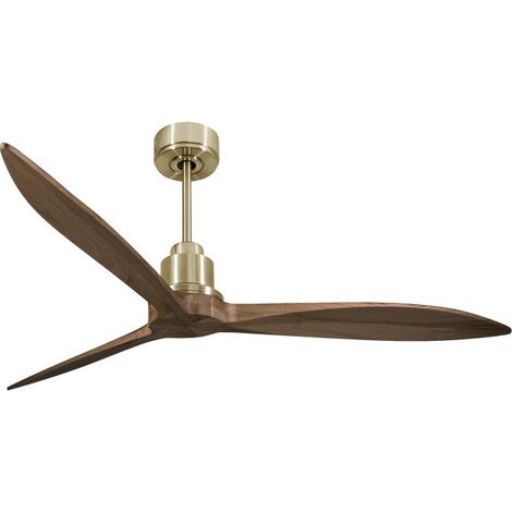 Tenerife - Super destratificateur et ventilateur DC 166 cm Laiton pales bois sombre sans Lumière 30 à 60 m² (1/5)