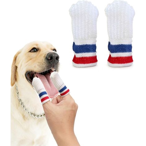 2 pièces brosse à dent chien, doigtier pratique en microfibre, brosse à dent chat, hygiène buccale anti-plaque (1/5)