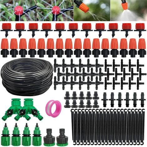 Système d'irrigation goutte à goutte (20 m) pour jardin, kit d'arrosage automatique avec tuyau réglable et installation facile, permettant d'économiser l'eau. (1/4)