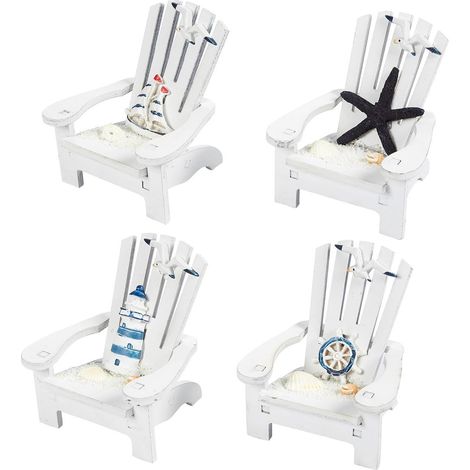 Mini Chaise En Bois - Ensemble De 4 Pieces - Pour Maison De Poupée Bureau Salle De Bain Chambre - 10 X 9 5 X 9 5 Cm (1/5)