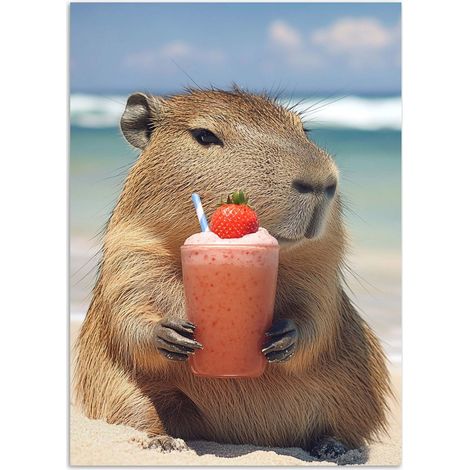 Affiche murale moderne CAPYBARA sur la plage Affiches jeunesse 50x70 (1/5)