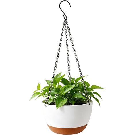 Pot de fleurs décoratif suspendu avec plateau amovible, idéal pour patio, maison, terrasse, fenêtre (1/5)