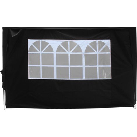 3x3M Black Pop Up Gazebo Side Panel Wall with Window 1 Piece Only (1/5)