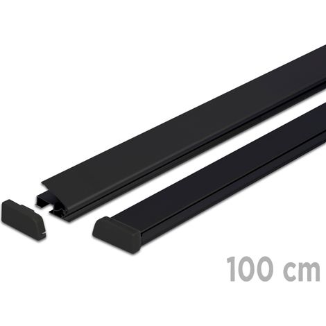 Tira de póster de aluminio negro de 100 cm B0 con colgadores - reemplazo gráfico rápido