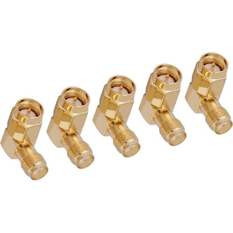 Lot de 5 adaptateurs SMA mâle vers femelle coudés à 90° pour connexion RF (1/5)