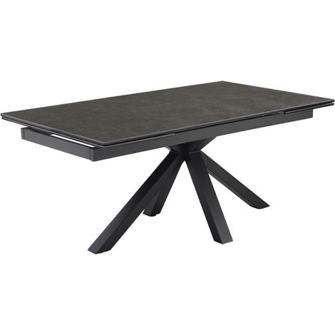 Table extensible 180 à 260 cm céramique gris anthracite pied croix - UTAH 04 (1/5)