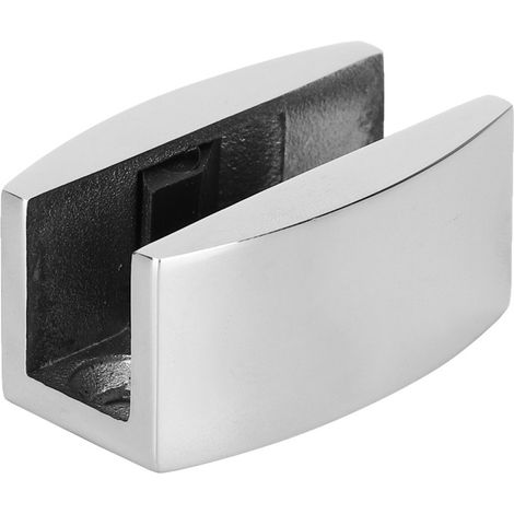Guía de rodillos para puertas en forma de U de acero inoxidable, tope giratorio, accesorio de baño para puertas correderas de cristal (brillante) (1/5)