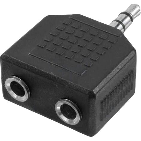 Adaptateur Jack 3.5mm femelle x2 Jack 3.5mm prise male - Noir